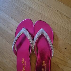 Chic Pink Rhinestone Sandals